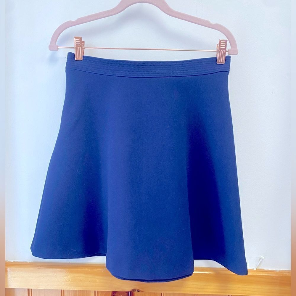 Sandro Paris Blue Classic Fit and Flare Mini Skirt Sz 2‎